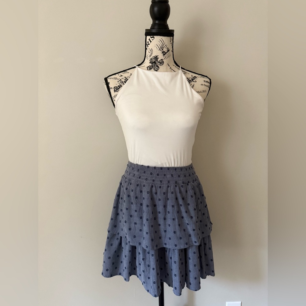Chic Blue Layered Skirt